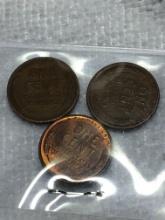 (3) Lincoln Wheat Cent 1939 P, D, S