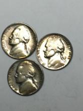 3 Silver War Nickels