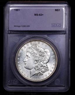 ***Auction Highlight*** 1901-p Morgan Dollar 1 Graded ms62+ BY SEGS (fc)
