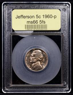 ***Auction Highlight*** 1960-p Jefferson Nickel Near TOP POP! 5c Graded GEM+ 5fs By USCG (fc)