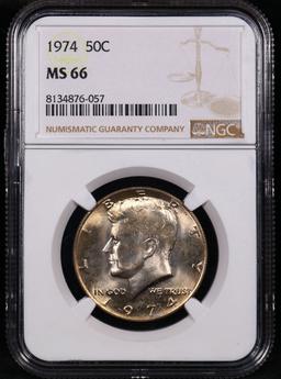 ***Auction Highlight*** NGC 1974-p Kennedy Half Dollar 50c Graded ms66 By NGC (fc)