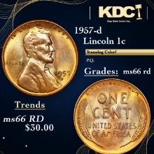 1957-d Lincoln Cent 1c Grades GEM+ Unc RD