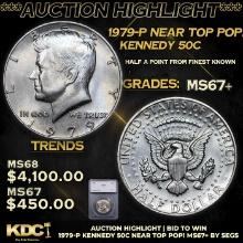 ***Auction Highlight*** 1979-p Kennedy Half Dollar Near Top Pop! 50c Graded ms67+ By SEGS (fc)
