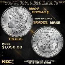 ***Auction Highlight*** 1890-p Morgan Dollar $1 Grades GEM Unc (fc)