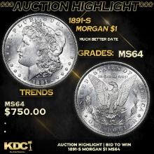 ***Auction Highlight*** 1891-s Morgan Dollar $1 Grades Choice Unc (fc)
