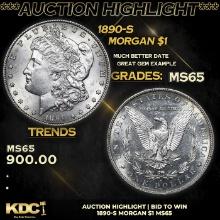 ***Auction Highlight*** 1890-s Morgan Dollar $1 Grades GEM Unc (fc)