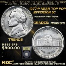 ***Auction Highlight*** 1977-p Jefferson Nickel Near Top Pop! 5c Graded GEM+ 5fs By USCG (fc)