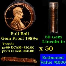 Gem Proof Lincoln 1c roll, 1989-s 50 pcs