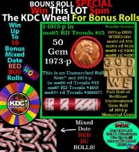 INSANITY The CRAZY Penny Wheel 1000s won so far, WIN this 1973-p BU RED roll get 1-10 FREE Grades