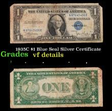 1935C $1 Blue Seal Silver Certificate Grades vf details