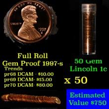 Gem Proof Lincoln 1c roll, 1997-s 50 pcs