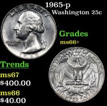 1965-p Washington Quarter 25c Grades GEM++ Unc