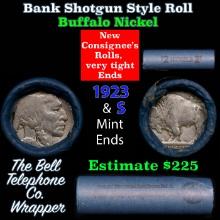 Buffalo Nickel Shotgun Roll in Old Bank Style 'Bell Telephone' Wrapper 1923 & s Mint Ends