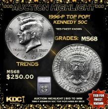 ***Auction Highlight*** 1996-p Kennedy Half Dollar TOP POP! 50c Graded ms68 By SEGS (fc)