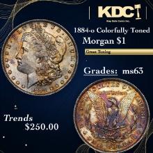 1884-o Morgan Dollar Colorfully Toned $1 Grades Select Unc