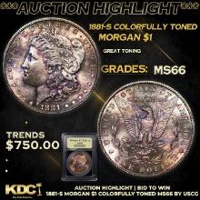 ***Auction Highlight*** 1881-s Morgan Dollar Colorfully Toned $1 Graded GEM+ Unc By USCG (fc)