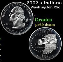 Proof 2002-s Indiana Washington Quarter 25c Grades GEM++ Proof Deep Cameo