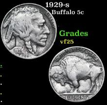 1929-s Buffalo Nickel 5c Grades vf+