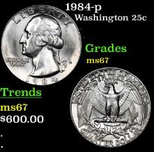 1984-p Washington Quarter 25c Grades GEM++ Unc