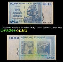2007-2008 Zimbabwe 1 Million Dollars (3rd Issue, ZWR) Hyperinflation Banknote P# 77 Gem CU