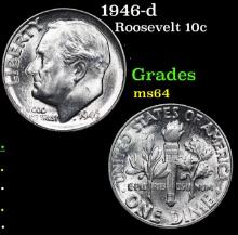 1946-d Roosevelt Dime 10c Grades Choice Unc