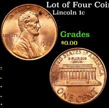 Lot of Four Coins - 1945-p, 1929-d, 1988-d, 1982-d Lincoln Cent 1c