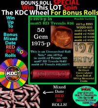 CRAZY Penny Wheel Buy THIS 1975-p solid Red BU Lincoln 1c roll & get 1-10 BU Red rolls FREE WOW