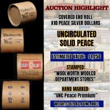 *EXCLUSIVE* Hand Marked "Unc Peace Premium," x10 coin Covered End Roll! - Huge Vault Hoard  (FC)