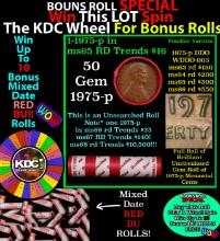 INSANITY The CRAZY Penny Wheel 1000s won so far, WIN this 1975-p BU RED roll get 1-10 FREE