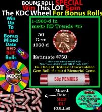 INSANITY The CRAZY Penny Wheel 1000s won so far, WIN this 1960-d BU RED roll get 1-10 FREE