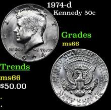 1974-d Kennedy Half Dollar 50c Grades GEM+ Unc