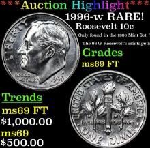 ***Auction Highlight*** 1996-w Roosevelt Dime RARE!  Top Pop! 10c Graded ms69 FT By USCG (fc)