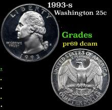 Proof 1993-s Washington Quarter 25c Grades GEM++ Proof Deep Cameo