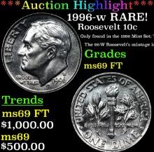 ***Auction Highlight*** 1996-w Roosevelt Dime RARE!  Top Pop! 10c Graded ms69 FT By USCG (fc)