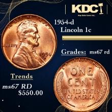 1954-d Lincoln Cent 1c Grades GEM++ Unc RD