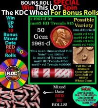 INSANITY The CRAZY Penny Wheel 1000s won so far, WIN this 1961-d BU RED roll get 1-10 FREE Grades