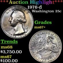 ***Auction Highlight*** 1976-d Washington Quarter 25c Graded ms67+ BY SEGS (fc)