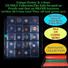 Unique Father & 2 Sons US ONLY Collection,The kids focused on Proofs and Dad on SILVER business stri