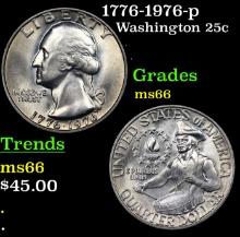 1776-1976-p Washington Quarter 25c Grades GEM+ Unc