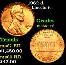 1962-d Lincoln Cent 1c Grades GEM++ RD
