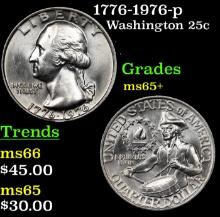 1776-1976-p Washington Quarter 25c Grades GEM+ Unc