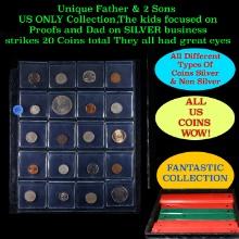 Unique Father & 2 Sons US ONLY Collection,The kids focused on Proofs and Dad on SILVER business stri