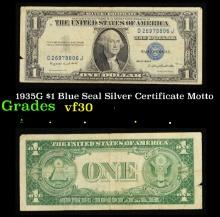 1935G $1 Blue Seal Silver Certificate Grades vf++ Motto