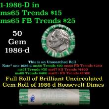 BU Shotgun Roosevelt 10c roll, 1968-d 50 pcs Bank Wrapper $5