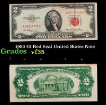 1953 $2 Red Seal United States Note Grades vf++