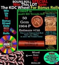 CRAZY Penny Wheel Buy THIS 1967-p solid Red BU Lincoln 1c roll & get 1-10 BU Red rolls FREE WOW