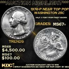 ***Auction Highlight*** 1976-p Washington Quarter Near Top Pop! 25c Graded ms67+ By SEGS (fc)