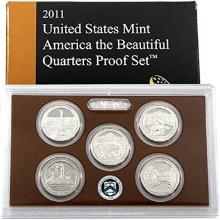 2011 United States America The Beautiful Quarters Proof Set 5 Coins