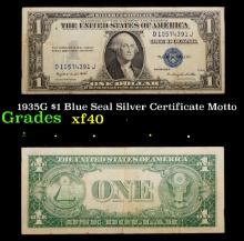 1935G $1 Blue Seal Silver Certificate Grades xf Motto