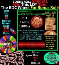 INSANITY The CRAZY Penny Wheel 1000s won so far, WIN this 1969-s BU RED roll get 1-10 FREE